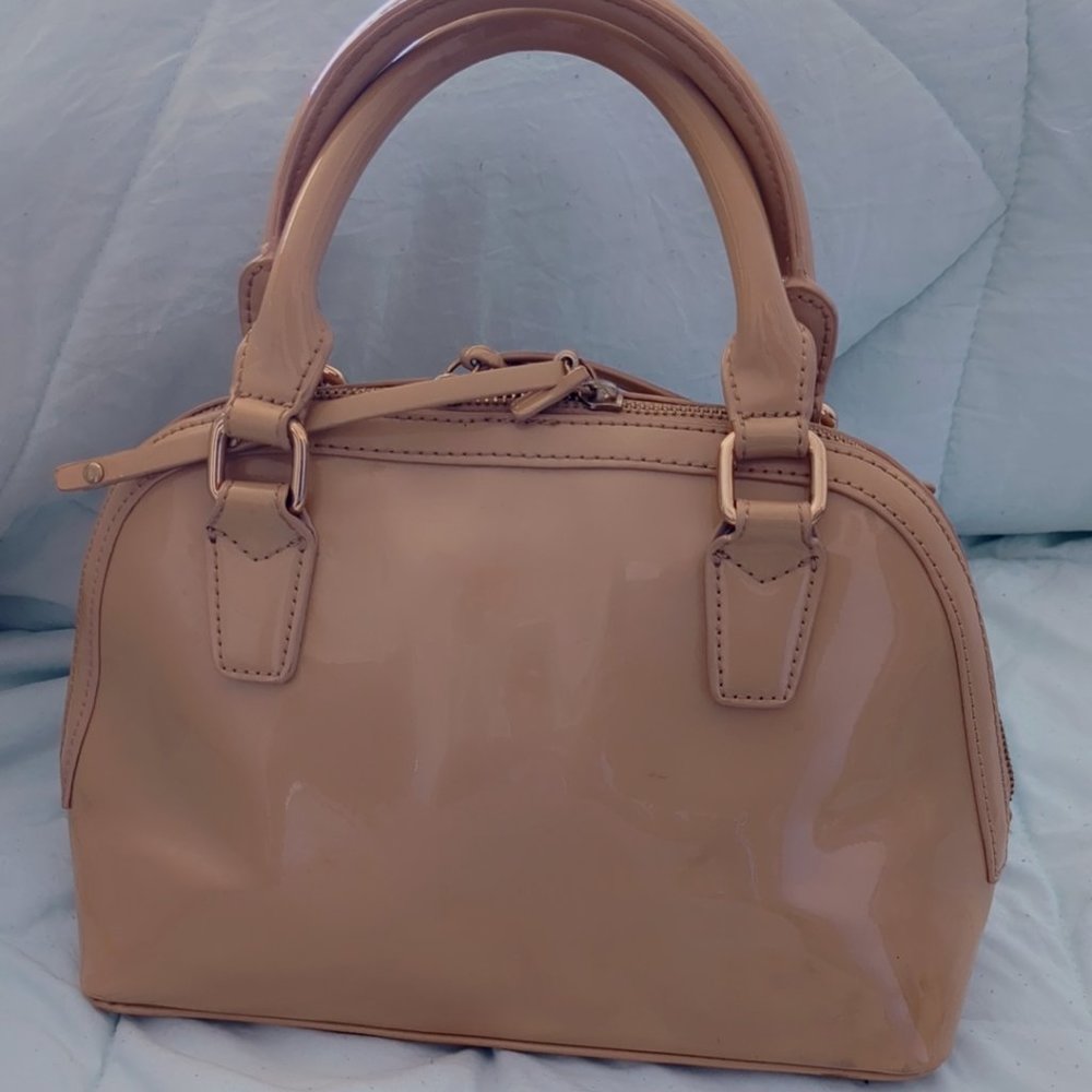 BCBG Dome Dusty Rose patent leather Satchel